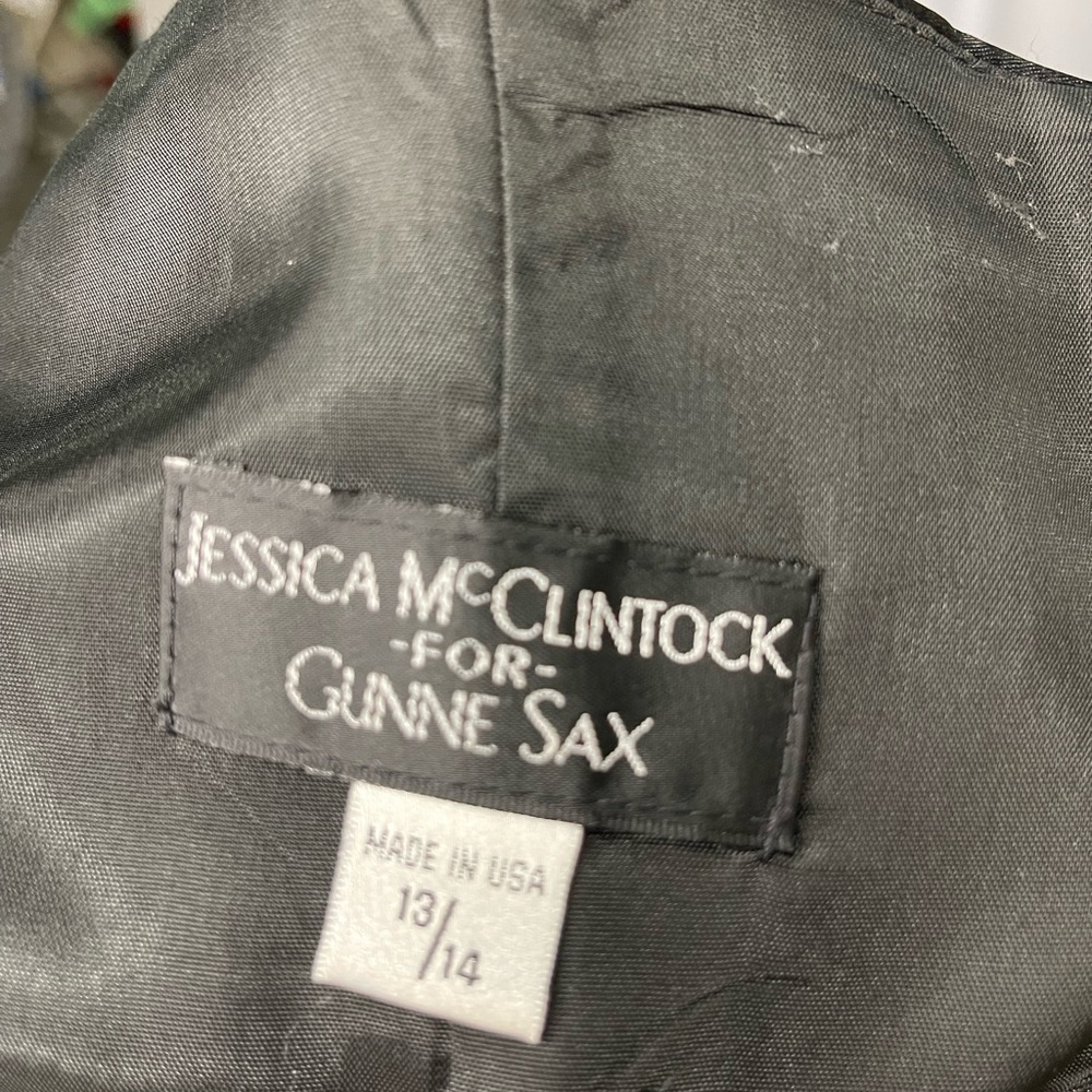 Jessica McClintock for Gunne Sax Strapless Satin Cocktail Dress – Size 13/14 - Picture 12 of 16